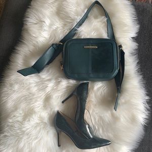 Green and black pumps never worn